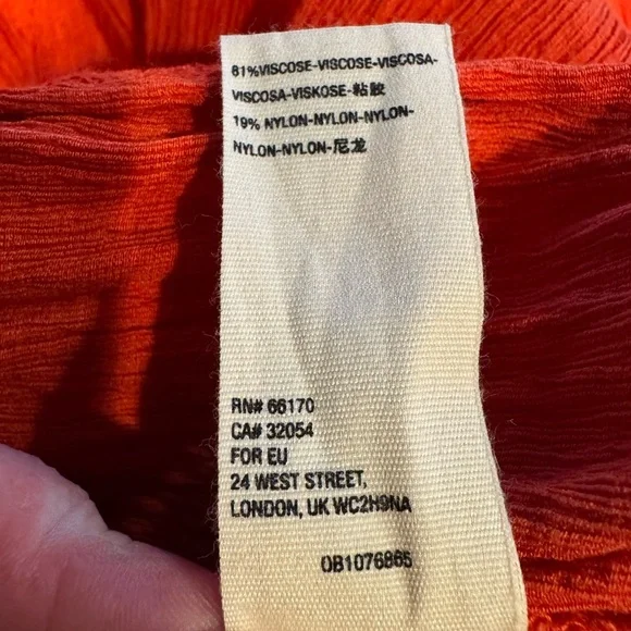 Free People Wrap Blouse – Boho Flowy V-Neck Top – Orange – Size S - Picture 4 of 4